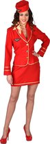 Magic Design Verkleedpak Stewardess Dames Polyester Rood Maat Xs