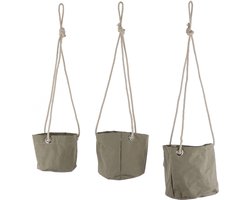 Mica Decorations Pot Flexi Hangend 17 X 18 Cm Groen 3 Stuks