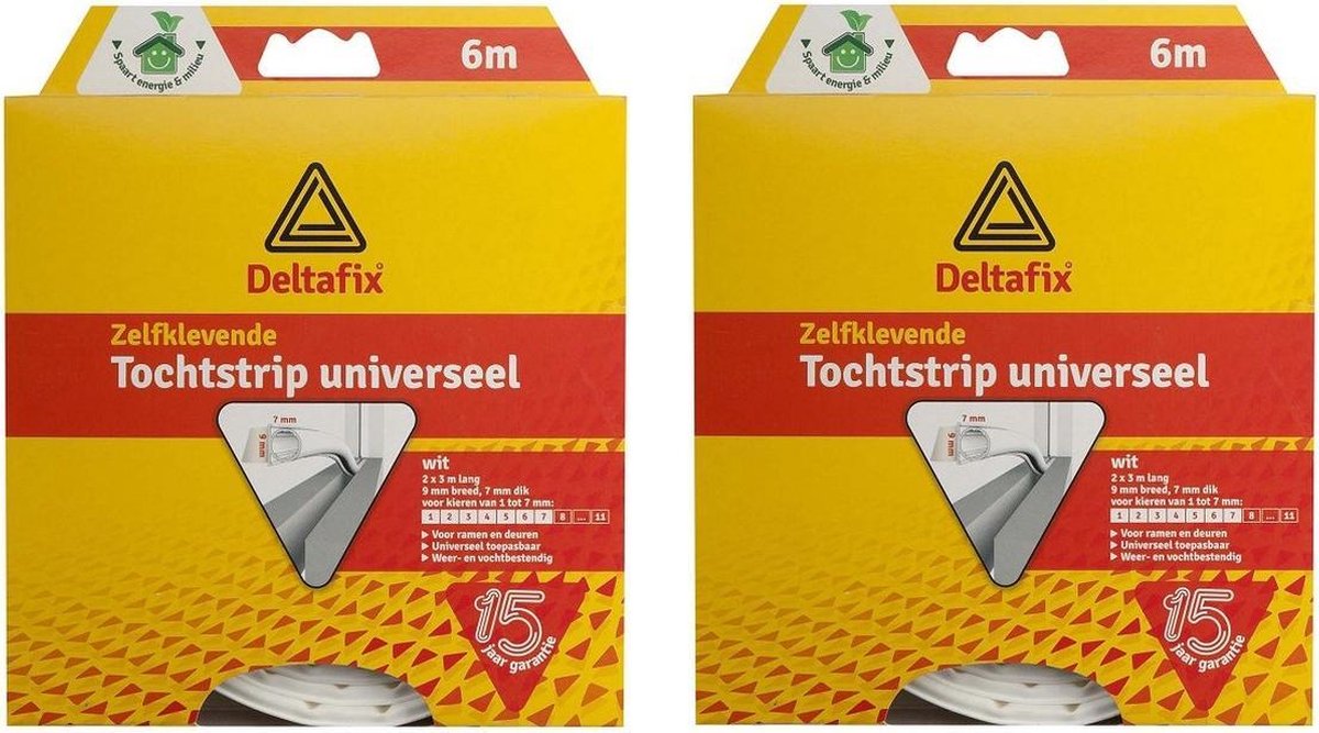 4x Tochtstrips vochtbestendig zelfklevend wit 3 meter 1-7 mm