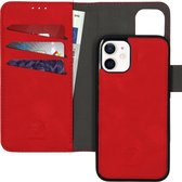 iPhone 12 Mini hoesje bookcase - iPhone 12 Mini wallet case - hoesje iPhone 12 Mini bookcase - Kunstleer - Rood - iMoshion Uitneembare 2-in-1 Luxe Bookcase