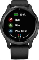Garmin VENU Health Smartwatch - Amoled touchscreen - Stappenteller - 5ATM Waterdicht - Zwart/Gunmetal