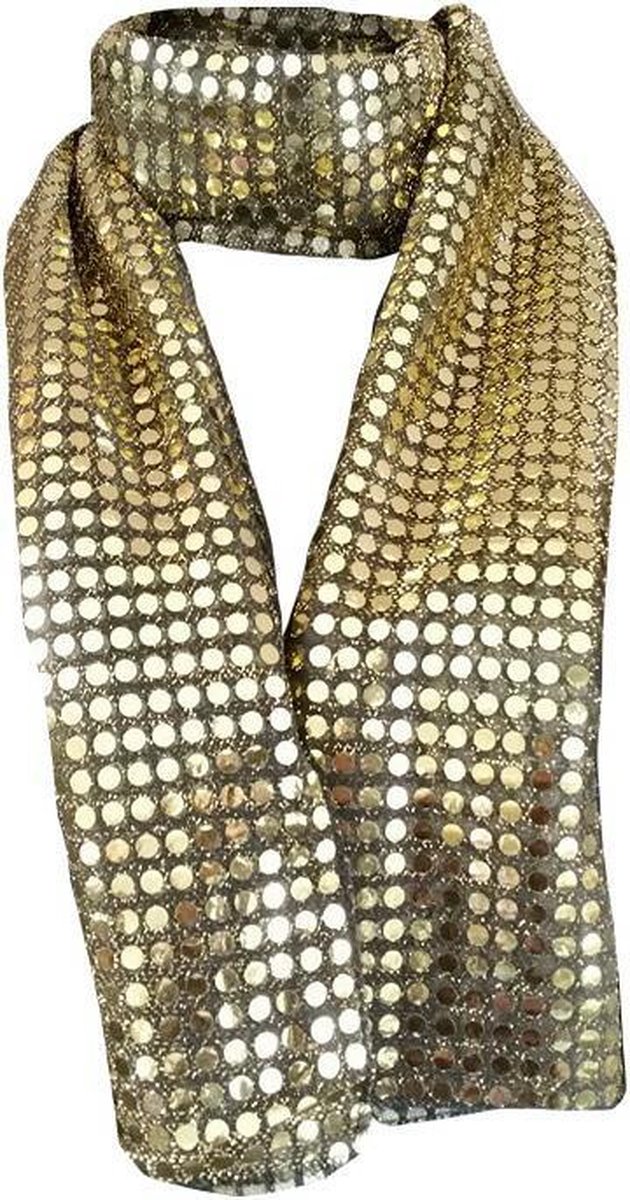 Pailletten sjaal - Zwart/goud - Disco - Glitter | bol.com