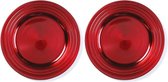 12x Diner/kerstdiner borden/onderborden rood 33 cm rond - Onderbord / kaarsenbord / onderzet bord