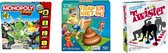 Spellenbundel - Bordspellen - 3 Stuks - Monopoly Junior & Trap Er Niet In & Twister