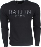 Ballin - Heren Sweater met 3D Reliëf opdruk - Zwart