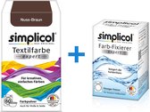 Simplicol Textielverf Expert met Color Fixer - Textielverf voor wasmachine of handwas - Noot bruin