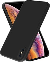 geschikt voor Apple iPhone X / Xs vierkante silicone case - zwart