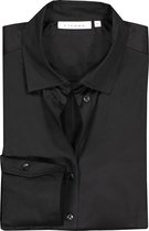 ETERNA dames blouse modern classic, stretch satijnbinding, zwart -  Maat: 42