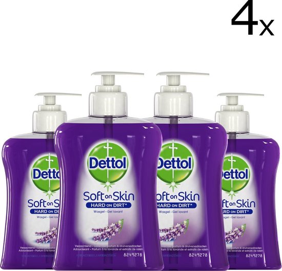 Dettol soft on skin handzeep lavendel - 4 x 250 ml - Handzeep -  Voordeelverpakking | bol.com