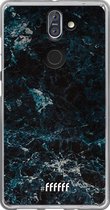 Nokia 8 Sirocco Hoesje Transparant TPU Case - Dark Blue Marble #ffffff