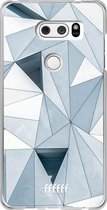 LG V30 (2017) Hoesje Transparant TPU Case - Mirrored Polygon #ffffff