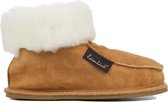 Handgemaakte Lammy pantoffels model Sundsvall Color: Camel, Size: 42