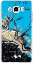 Samsung Galaxy J5 (2016) Hoesje Transparant TPU Case - Blue meets Dark Marble #ffffff