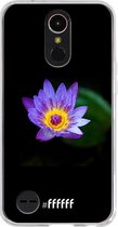 LG K10 (2017) Hoesje Transparant TPU Case - Purple Flower in the Dark #ffffff