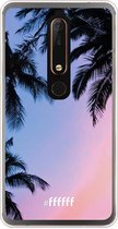 Nokia 6 (2018) Hoesje Transparant TPU Case - Sunset Palms #ffffff