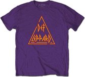 Def Leppard Heren Tshirt -2XL- Classic Triangle Logo Paars