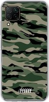 Huawei P40 Lite Hoesje Transparant TPU Case - Woodland Camouflage #ffffff