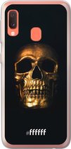 Samsung Galaxy A20e Hoesje Transparant TPU Case - Gold Skull #ffffff