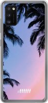 Samsung Galaxy A41 Hoesje Transparant TPU Case - Sunset Palms #ffffff