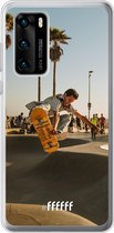 Huawei P40 Hoesje Transparant TPU Case - Let's Skate #ffffff