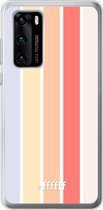 Huawei P40 Hoesje Transparant TPU Case - Vertical Pastel Party #ffffff