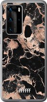 Huawei P40 Pro Hoesje Transparant TPU Case - Rose Gold Marble #ffffff