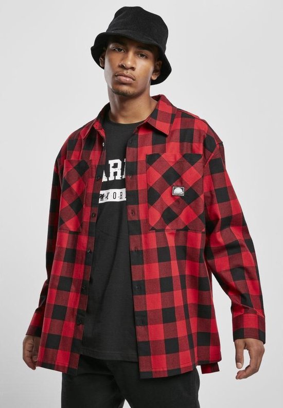 Southpole Overhemd Check Flannel Rood/Zwart