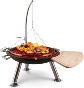 Blumfeldt Turion vuurschaal - Driepoot barbecue - Hangend aan ketting - Houtskool BBQ van edelstaal - Ø80 cm