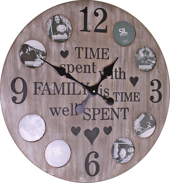 Grote Familie Klok - Familie Klok Met 8 Foto Ruimtes - Keukenklok - Family  Photo Clock... | bol.com
