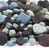 Lava kralen mix, afm 6-37 mm, gatgrootte 1+2 mm, Inhoud kan variëren , diverse kleuren, 20 slagen/ 1 doos