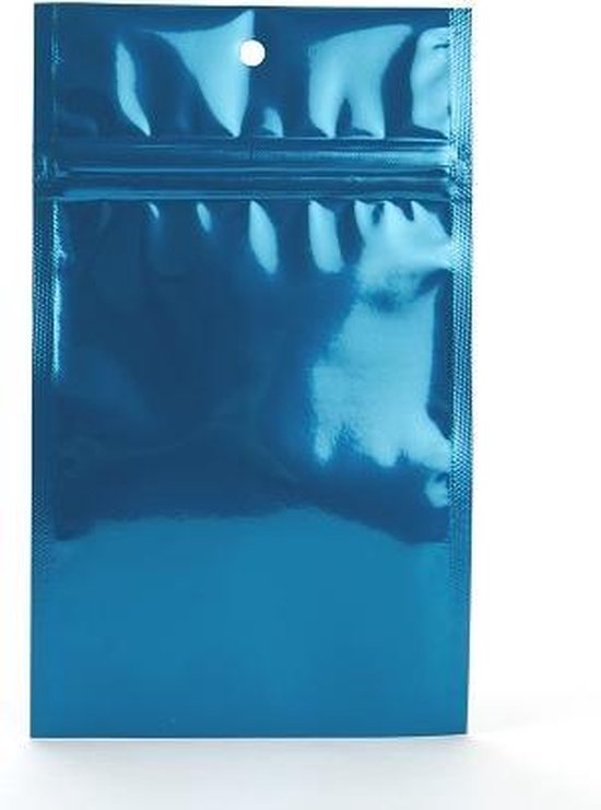 Gripzakken Blauw 9x12,5cm Gemetalliseerd (100 stuks) | ziplock | gripzak