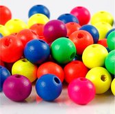 Neonmix. d: 10 mm. gatgrootte 2.5 mm. 18 gr/ 1 doos