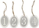 Adventcijfers. afm 6x8 cm. dikte 6 mm. 4 stuk/ 1 set