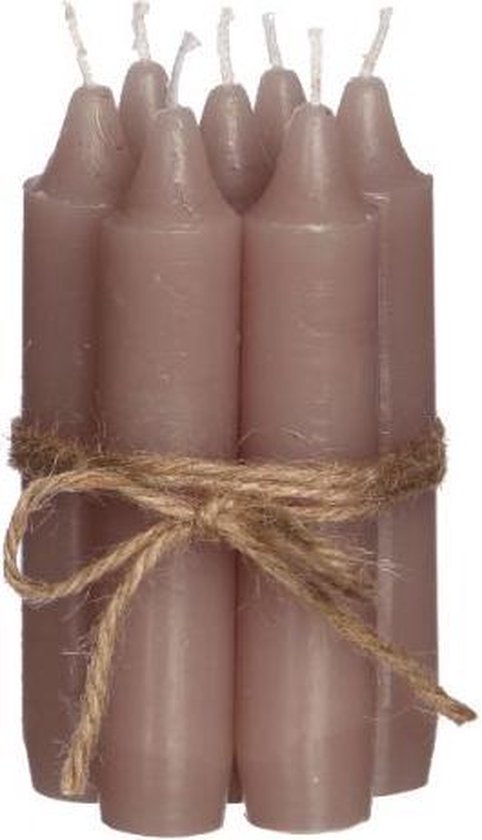 Bougie fuselée rose mauve 11 cm de haut (lot de 7 pièces) [IFS-32169]