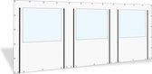 Overkapping zijwand PVC met raam en ritsen | 6 meter breed |  250cm hoog - Wit