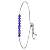Stalen armband met blauwe kralen