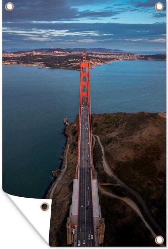 Tuinposter - Tuindoek - Tuinposters buiten - Golden gate bridge - 80x120 cm - Tuin