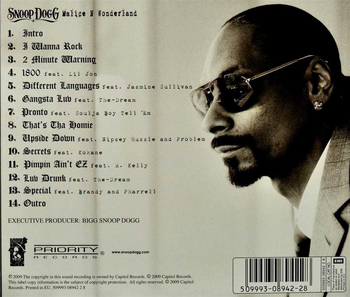 Malice N Wonderland, Snoop Dogg CD (album) Muziek