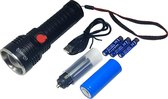 QuniQ XML-T6 Led zaklamp hoge kwaliteit lamp oplaadbaar met zware xxl li-ion 26650 accu shock en waterproof