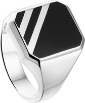 Vigor Onyx Zegelring Heren - Zilver - Maat 69