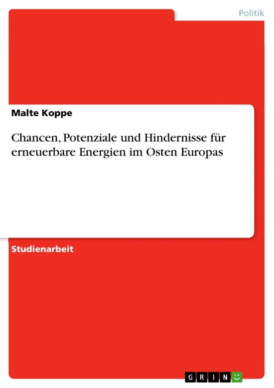 Chancen, Potenziale und Hindernisse für erneuerbare Energie ... - cover
