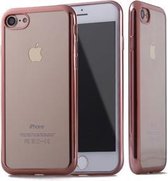 Xssive Transparant Back Cover voor Apple iPhone 7 / iPhone 8 - iPhone SE (2020) - TPU - Rose Goud Rand