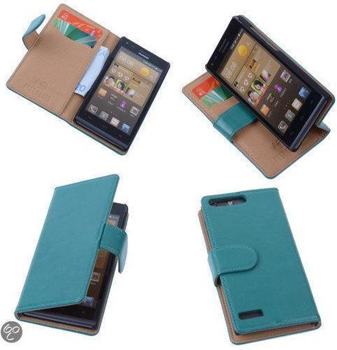 PU Leder Hoesje Huawei Ascend G6 Book/Wallet Case/Cover Groen