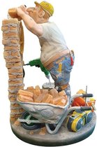 Metselaar – bouw - polyresin – beroepen - beeldje – Profisti – 11x11x33 cm - relatiegeschenk