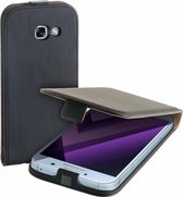 Zwart eco leather flipcase voor Samsung Galaxy A7 2017 Telefoonhoesje