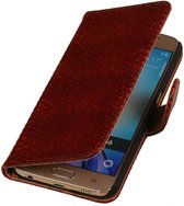 Samsung Galaxy S6 Slang Rood - Book Case Wallet Cover Hoesje