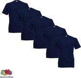 Fruit of the Loom - 5 stuks Valueweight T-shirts Ronde Hals - Deep Navy - L