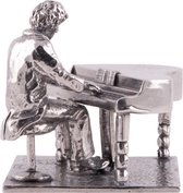 Beeldje Pianist - piano - vleugel - Tin - luxe geschenk