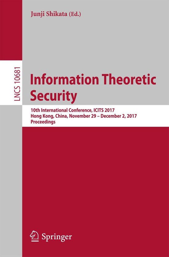 Lecture Notes in Computer Science 10681 - Information Theore ... - cover