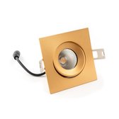 Premium dimbare Led inbouwspot / Kantelbaar / Vierkant / 5.5Watt / Goud / 3000k